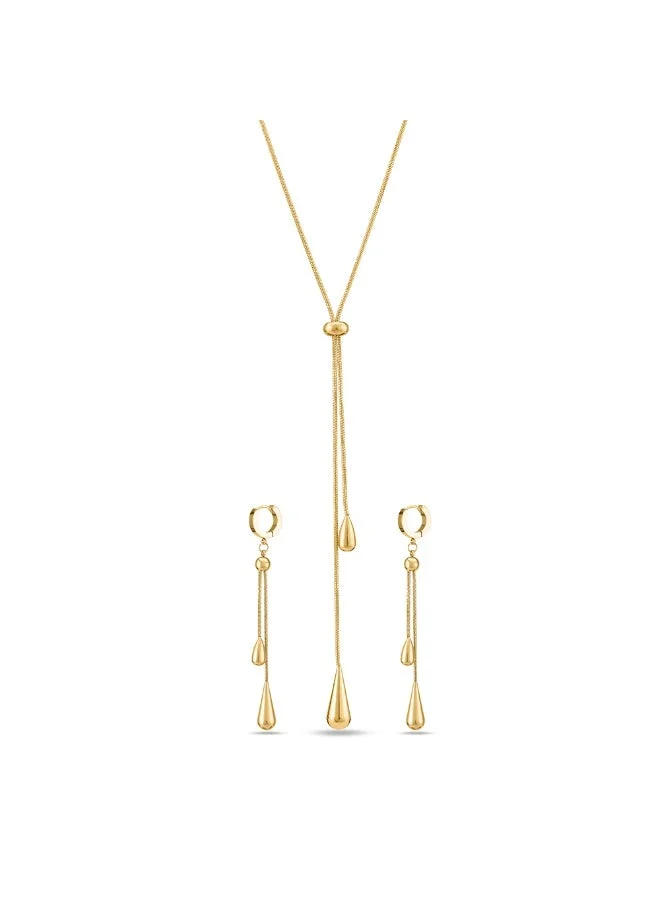 PALMONAS Teardrop Dangling Earrings Set 18k Gold Tone Plated Jewelry for Women 66zo0