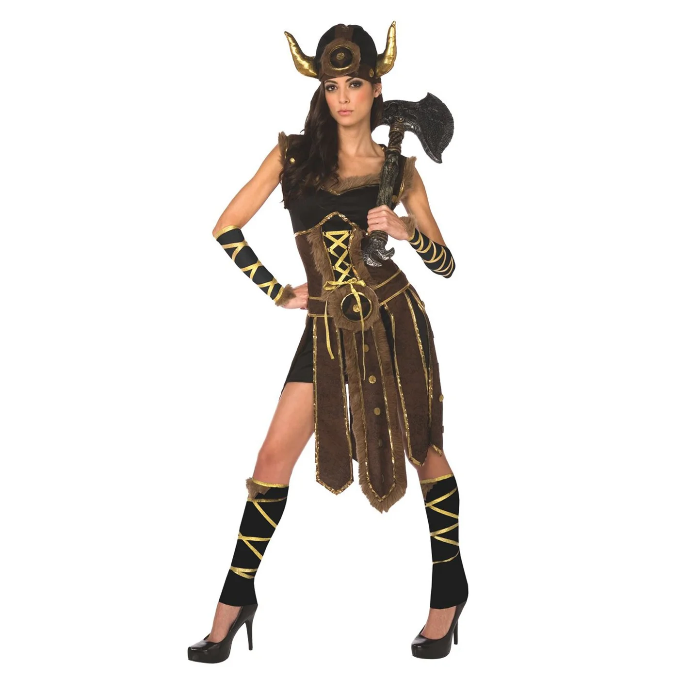 Premium Viking Warrior Costume for Women Authentic Style Outfit (Size L) xrd0y