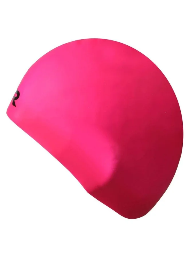 Premium Silicone Swim Cap for Long Hair Wrinkle-Free Design (Fluro Pink, One Size) 3isiv