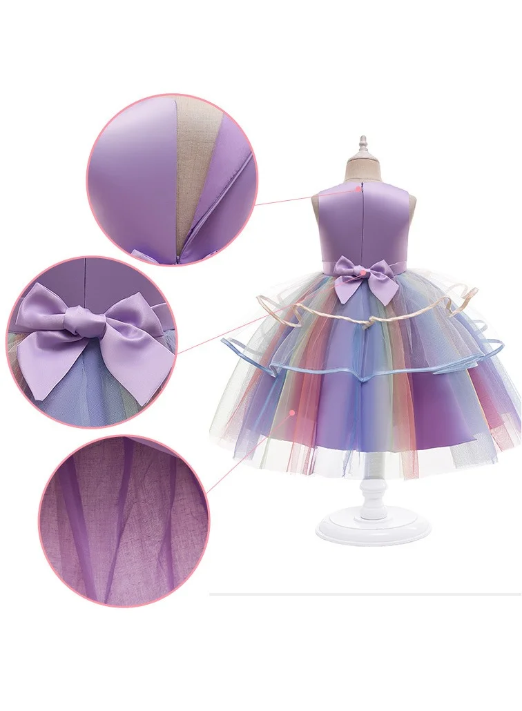 Loquat Unicorn Princess Costume Tulle Fancy Dress Up Outfit for Birthday Party and Dance Performance (Kids) hkedi