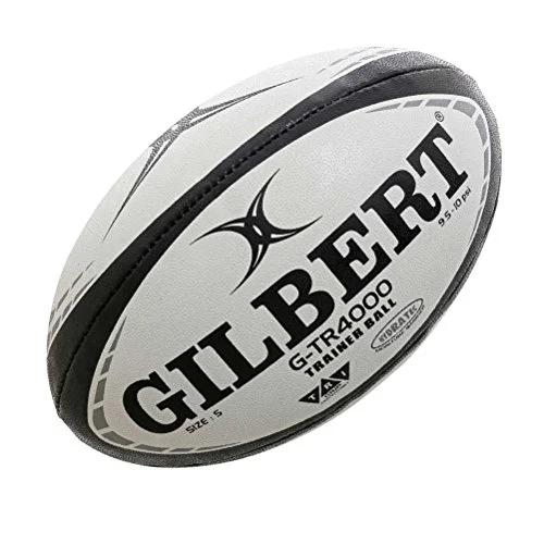 Premium Rugby Training Ball Durable Synthetic Grip Surface (Black, Size 3) xe8m9