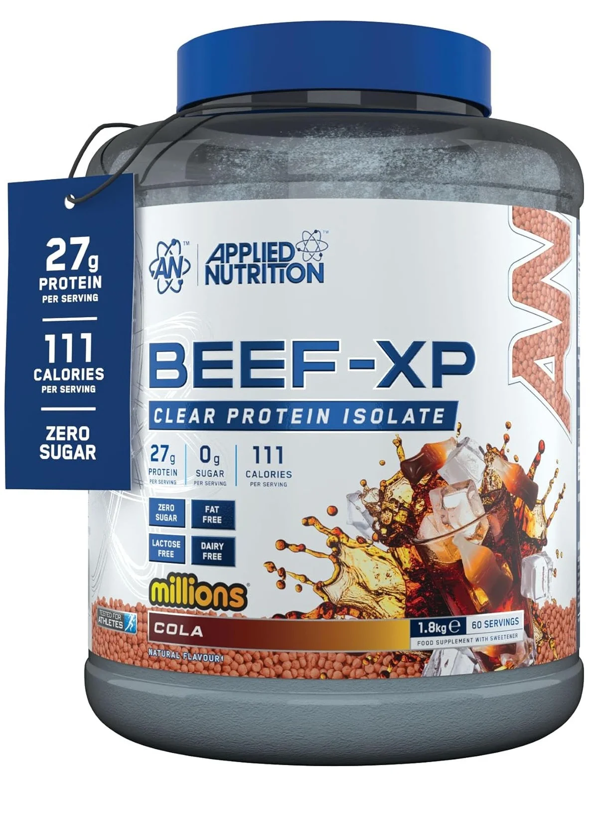 Applied Nutrition Beef XP Clear Protein Isolate (Cola, 1.8 kg) Premium Hydrolyzed Beef Protein Powder with Shaker mfbfb