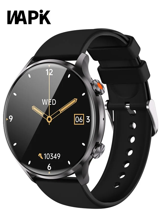WAPIK Y5 Smartwatch Business Fitness Tracker with Bluetooth Calling and Heart Rate Monitor (Zinc Alloy, Black) 3dvhd