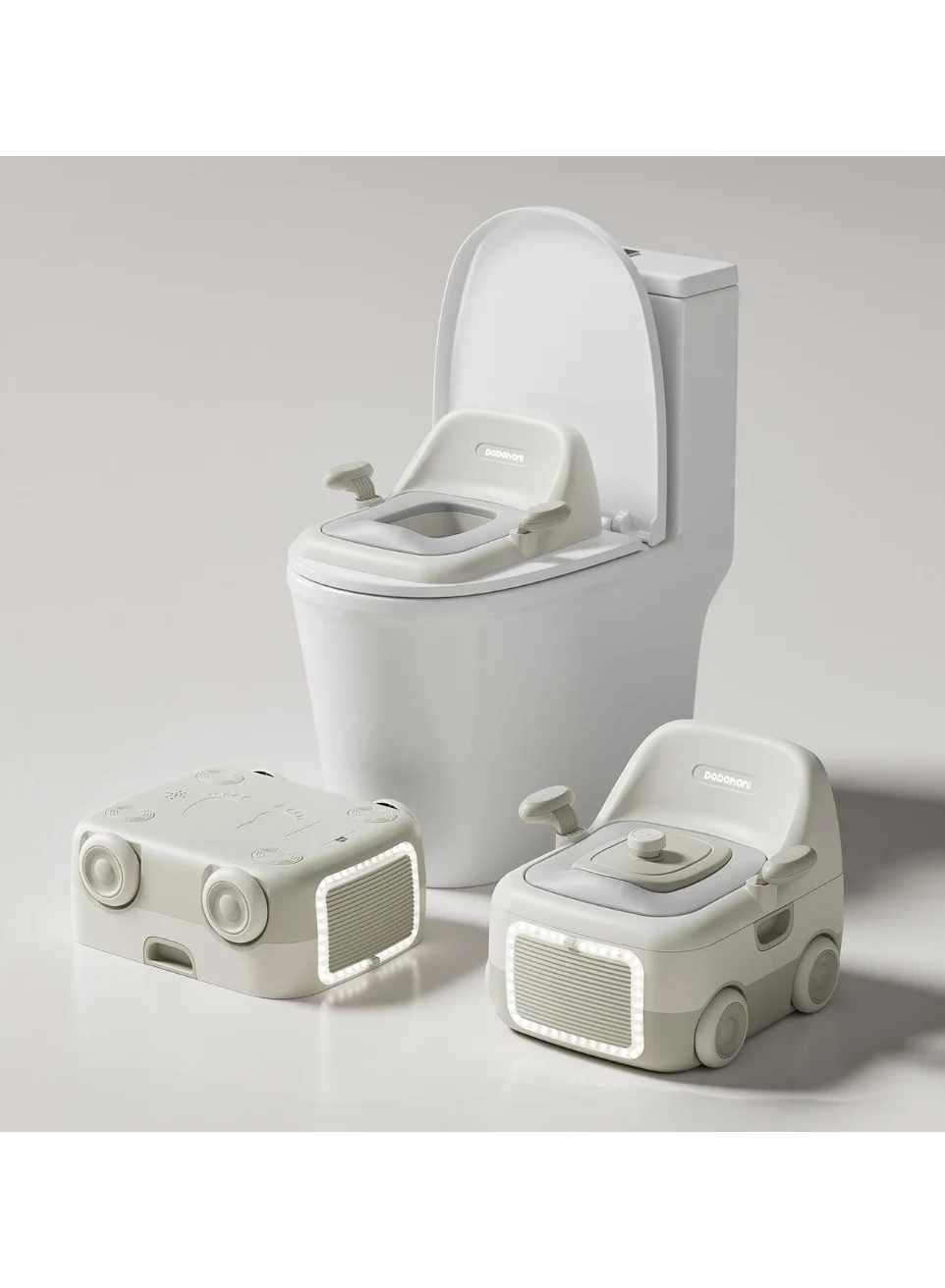 DUNISO 3-in-1 Baby Potty Training Seat with LED Light and PU Cushion for Toddlers (1-5 Years) bilmz