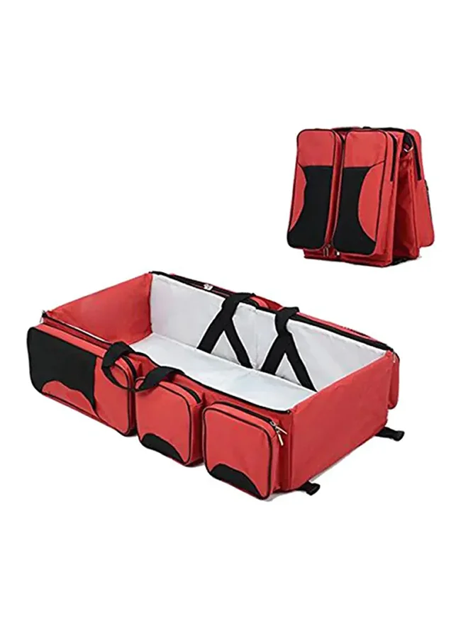 Premium 4-in-1 Multifunctional Baby Diaper Bag Large Capacity Travel Organizer with Waterproof Changing Pad (Red) r6l3h