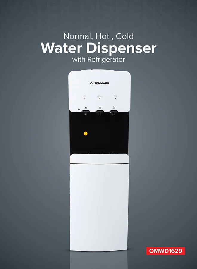 Olsenmark Water Dispenser with Built-in Refrigerator Hot Cold Warm Function (White) ukzkg