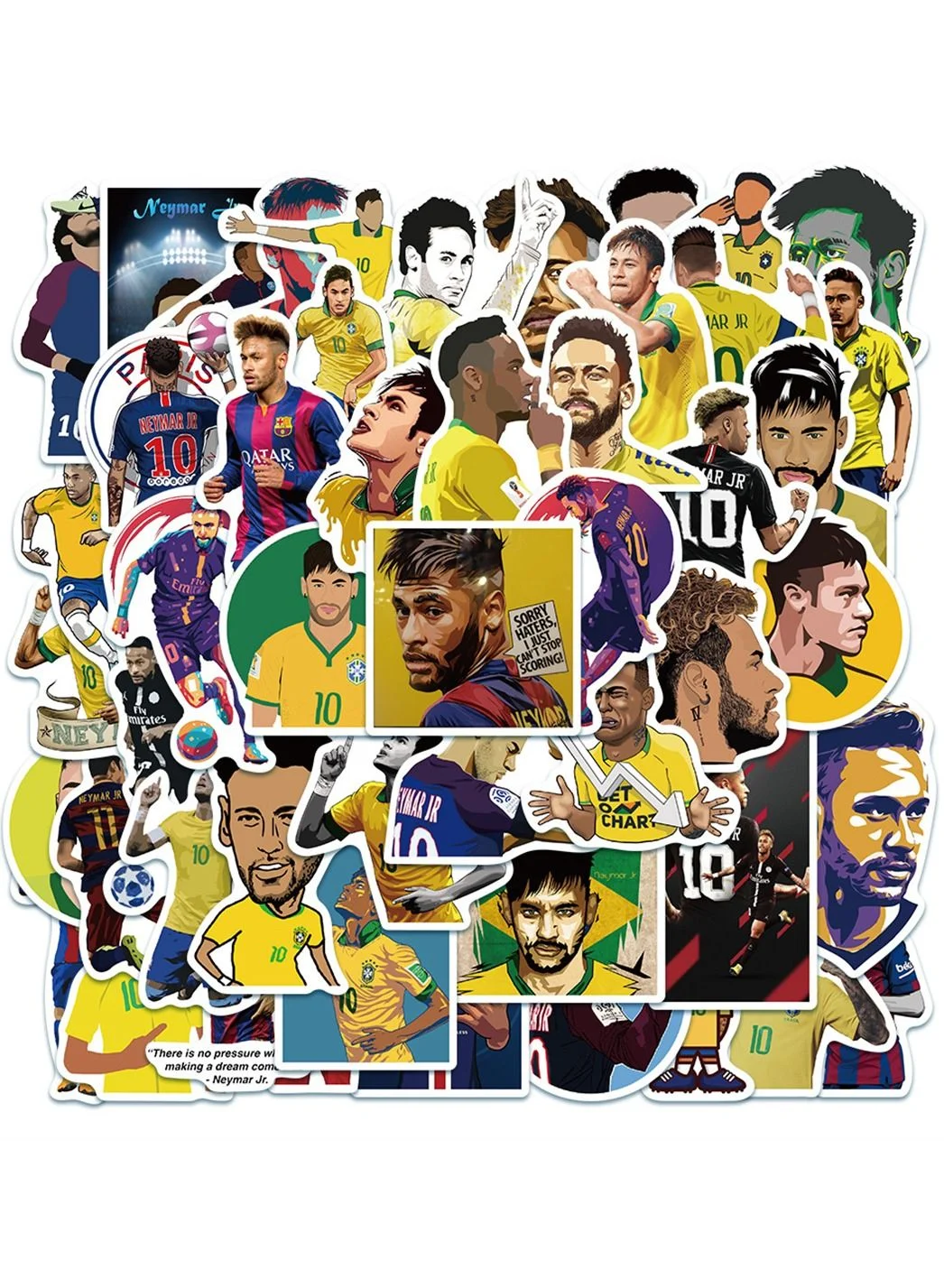 Premium Vinyl Waterproof Sticker Set for Fans (50 Pieces, Multi-Color) nb9ih