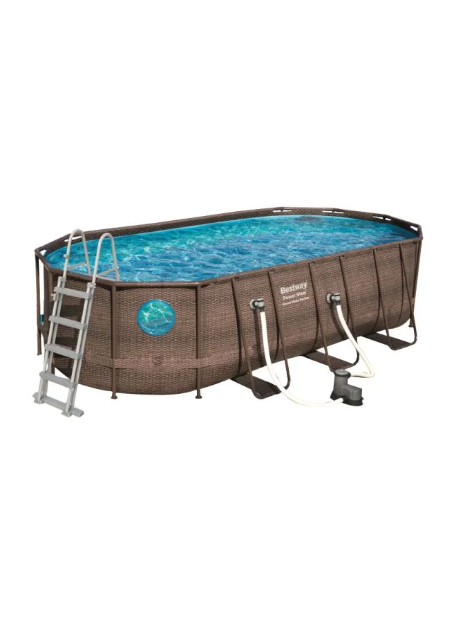 Premium Tubular Above Ground Swimming Pool (549 x 274 x 122 cm) - Durable Steel Frame Construction tc8kv