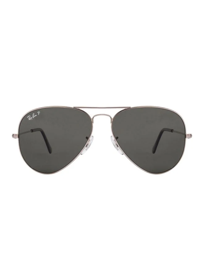 Premium Polarized Aviator Sunglasses for Men and Women, Classic Metal Frame with UV Protection (Silver, 58 mm) n85uq