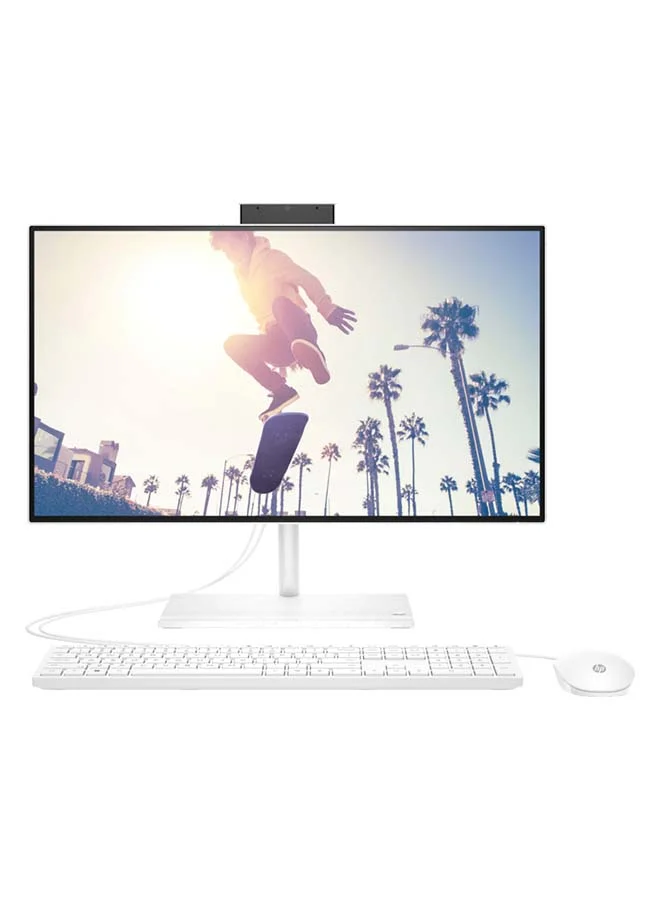 All-in-One Desktop PC 23.8-Inch Display, Intel Core i5 Processor, 8GB RAM, 512GB SSD, Integrated Graphics, English/Arabic Keyboard (White) 0san8