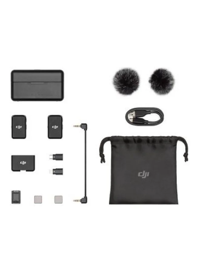 Premium Wireless Microphone System (1 Transmitter and 2 Receivers) Professional Audio Recording Kit for Content Creation j2h8x