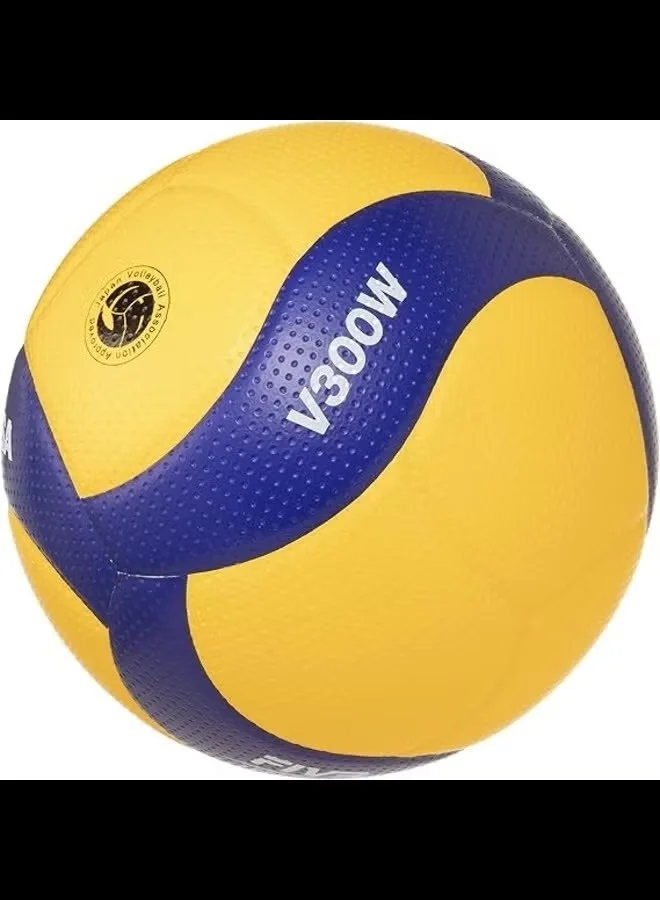 Mikasa V300W-V Official Competition Volleyball Premium Synthetic Leather (Yellow/Blue, Size 5) qq0d3