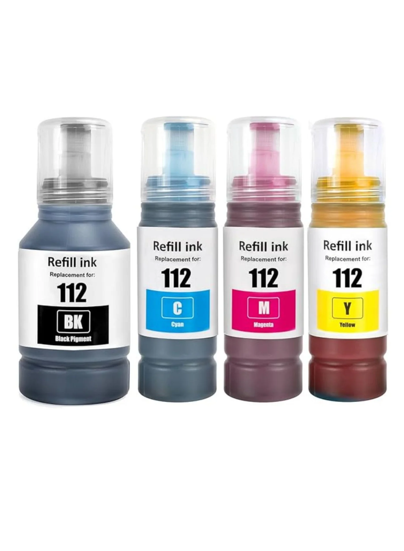 Terabyte 112 Ink Refill Multipack for EcoTank Series Printers (CMYK, 4-Pack) h2u23