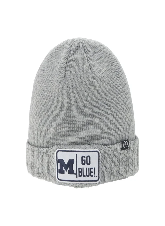 ZHATS Michigan Wolverines NCAA Beanie Hat Ranger Patch Premium Knit Cap (Light Gray, One Size) nlugp