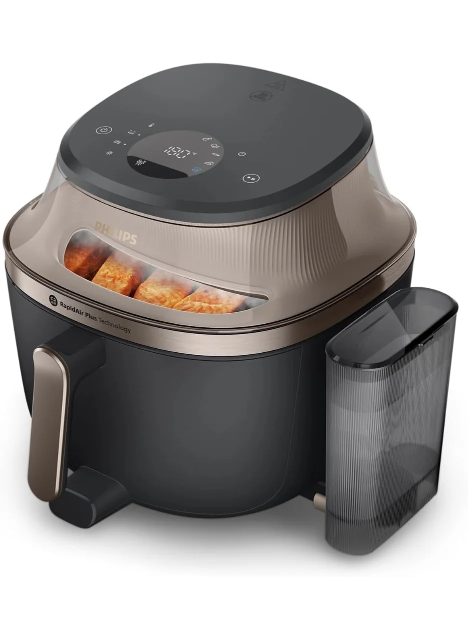 Professional Airfryer with Steam and Rail Technology (Black, 7.2 L, 2000 W) 19025