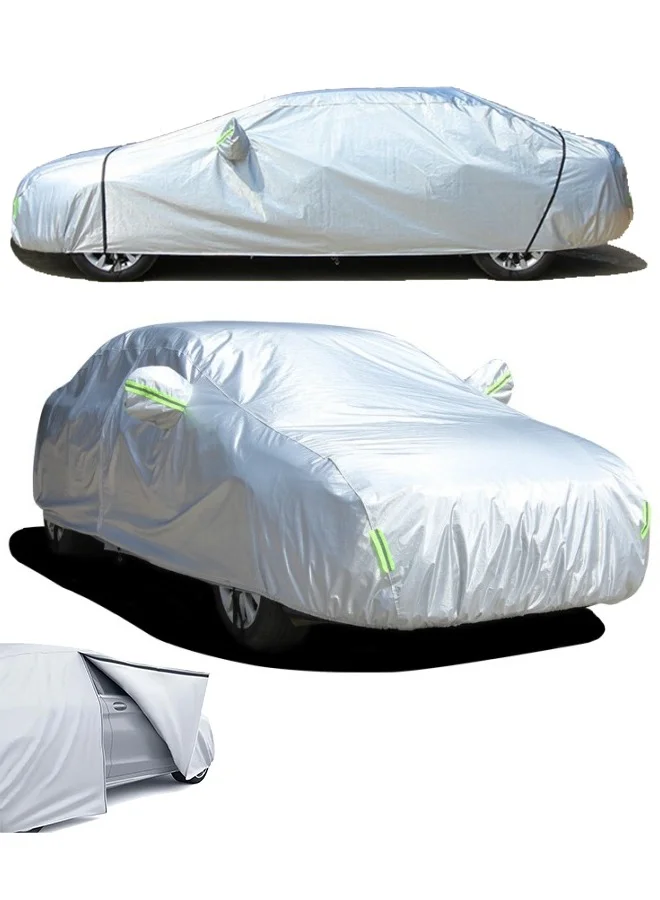 BUPY Premium Weatherproof Car Cover for Sedans (Silver, 4.15M-4.9M) tufbu