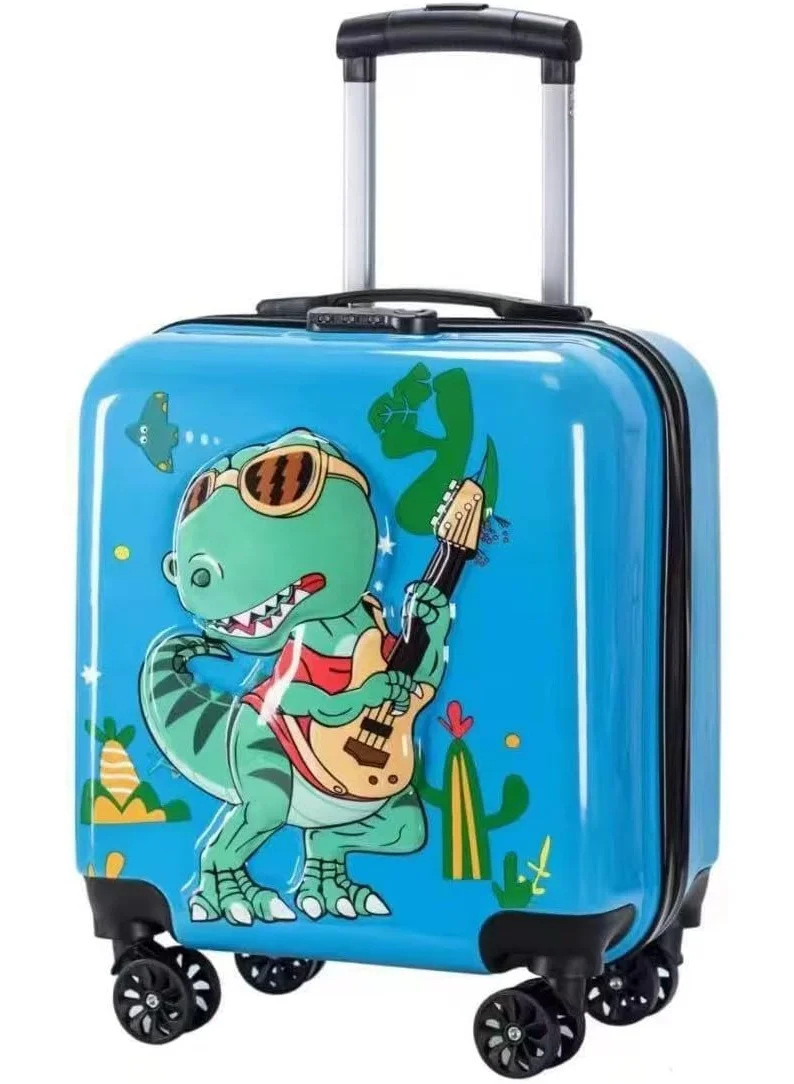 Nano Classic Rolling Trolley Bag for Kids, Durable Travel Luggage with Smooth Wheels (Blue, 45 cm) 08u75