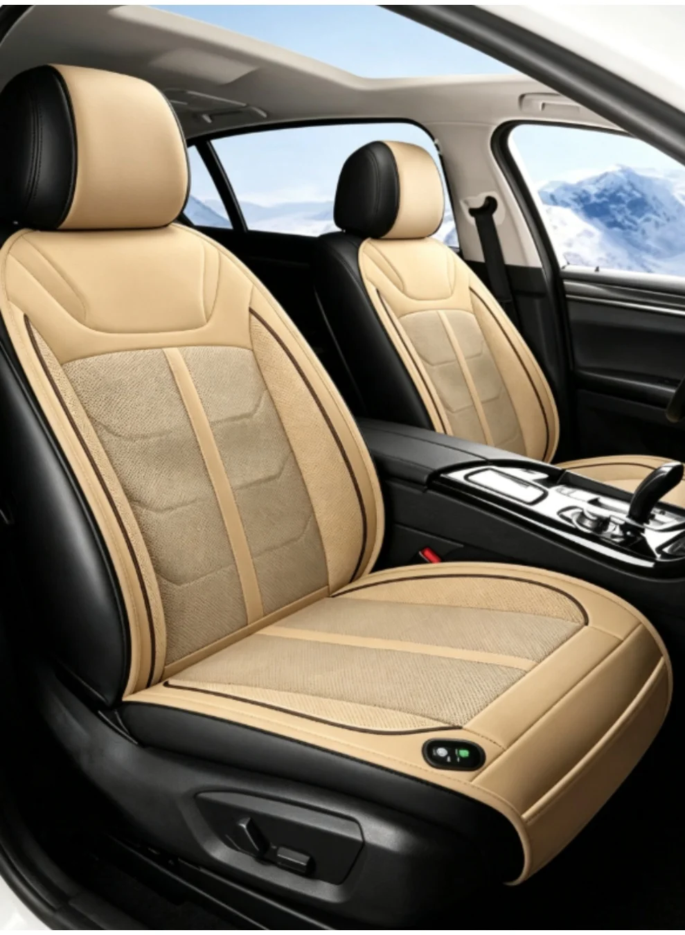Jaexest 12V Summer Cooling Car Seat Cushion with Ventilated Fan (Beige, Universal Fit) 8nu6o