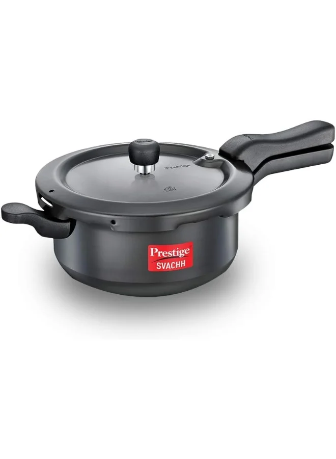 Premium Hard Anodised Aluminium Pressure Cooker Deep Pan Induction Compatible (Black, 3.5 L) 3yx3m