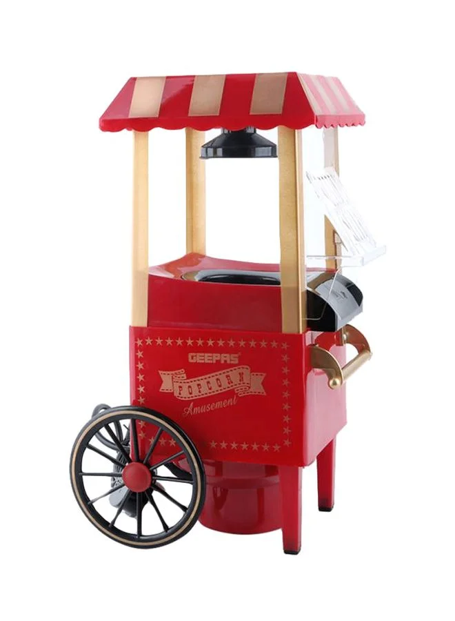 Geepas Hot Air Popcorn Maker Machine Oil-Free Healthy Snack Popper (Red, 1200 W) 1ulks