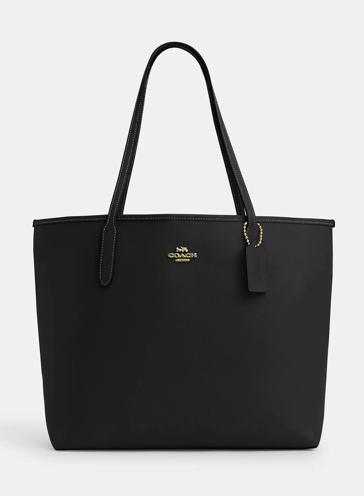 Premium Leather City Tote Bag for Women, Minimalist Shoulder Handbag for Travel and Daily Use (Black) 6d786