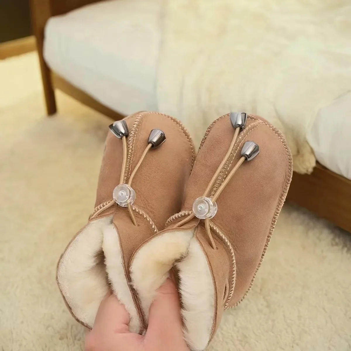 Qi Ta Soft Sole Fleece-Lined Baby Shoes Warm Non-Slip Indoor Footwear (3-12 Months) 0c66u