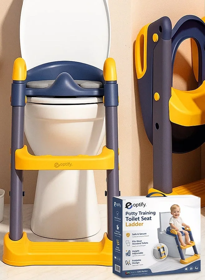 Eoptify 2-in-1 Potty Training Seat with Ladder and Step Stool for Kids (Adjustable, Removable Cushion) 88xl0