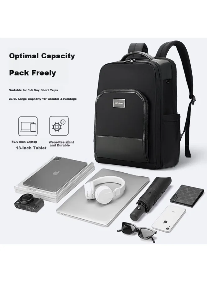 Premium Business Commuter Laptop Backpack Large Capacity Travel Bag (15.6-inch, Unisex) w8ggh