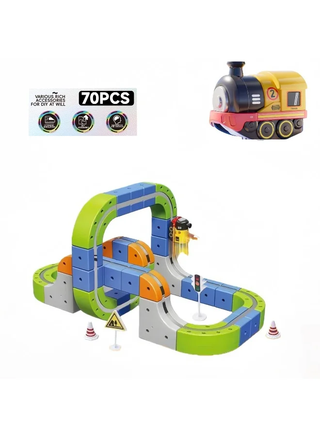 Magni Mates Magnetic Levitation Track Set 3D Loop Coaster Building Kit (70 Pieces) 6bt06