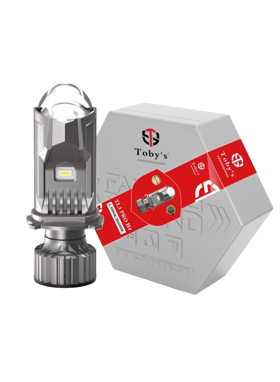Toby¡¯s TL3 PRO H4 LED Headlight Lens Kit (120W, 12000LM, Dual Beam 4300K/6000K, 2 Pieces) g07ds