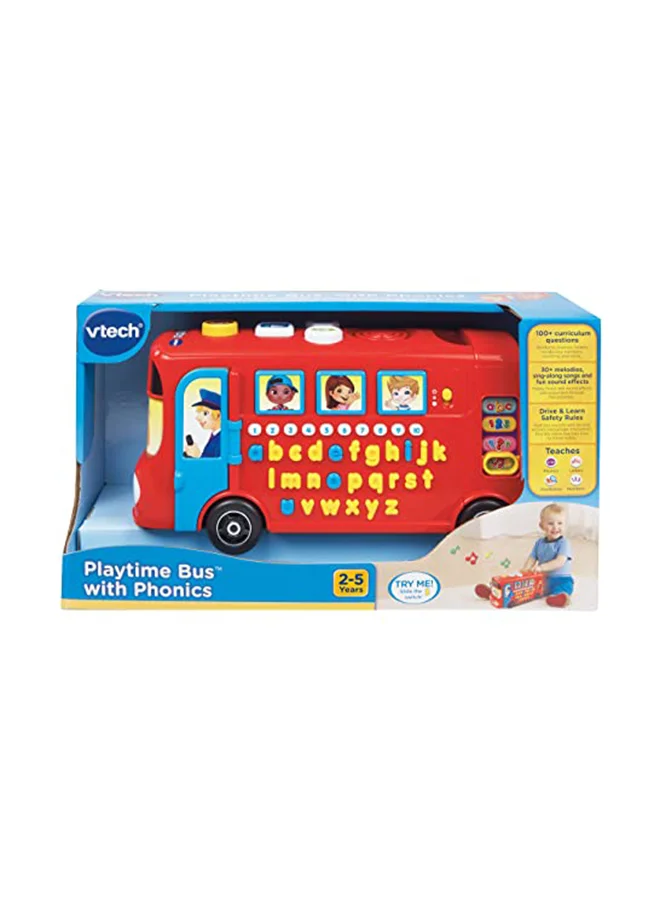 Interactive Phonics Learning Bus Educational Toy for Toddlers (Red, 25 cm) e4a13