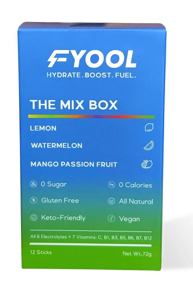 Fyool Electrolyte Hydration Powder Mix (Mixed Fruit Flavors, 12 Stick Packs) 5o41j