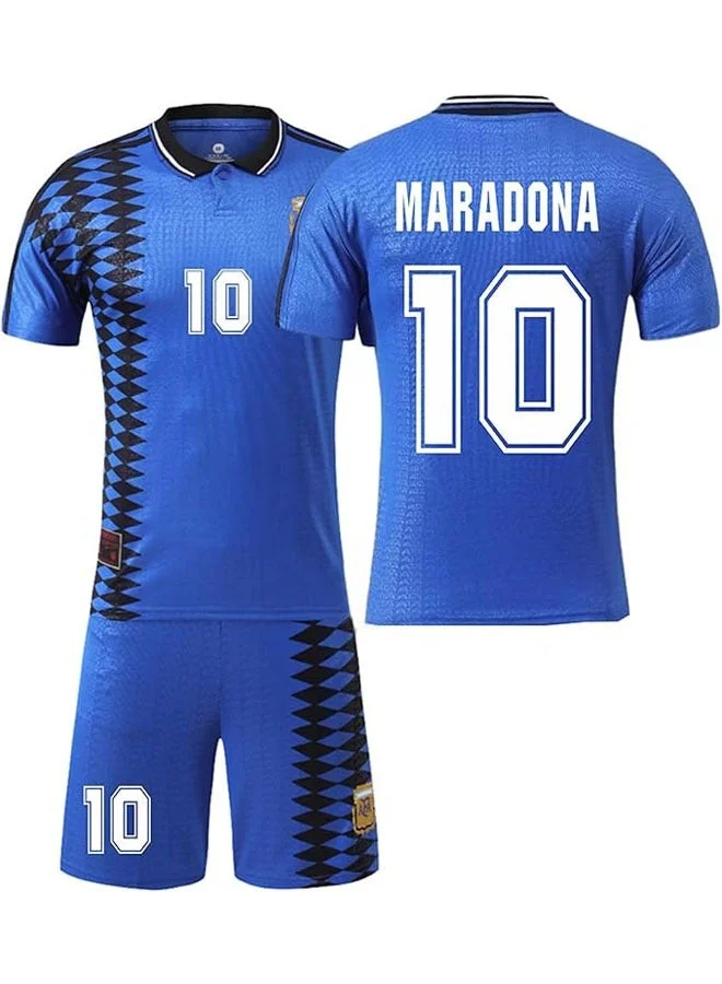 Vintage 1994 Argentina Away Football Jersey and Shorts Set (Blue, Adult) n18vd