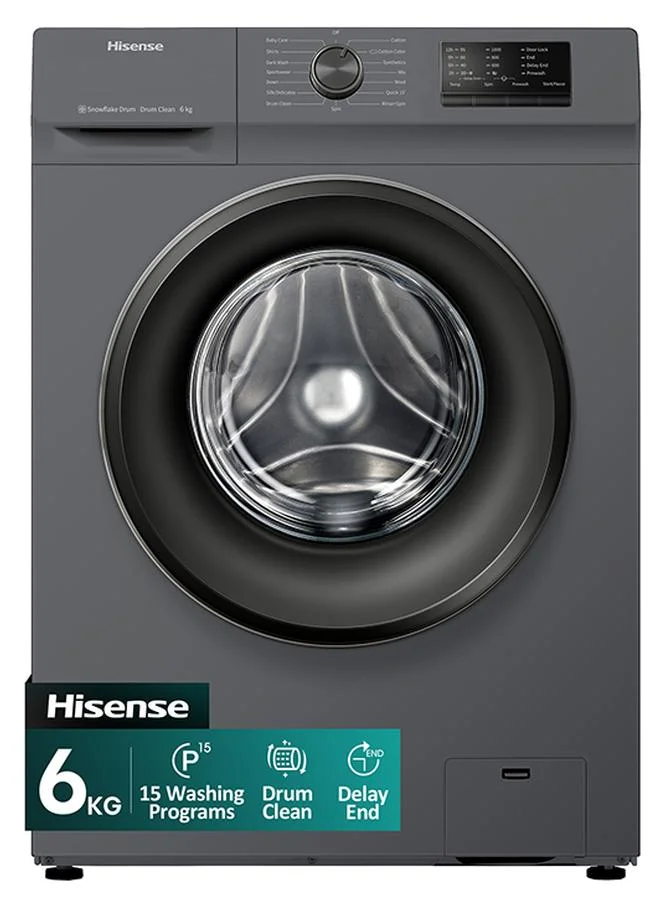 Premium Front Loading Washing Machine 6 kg Capacity 1000 RPM Freestanding (Grey) b67q8