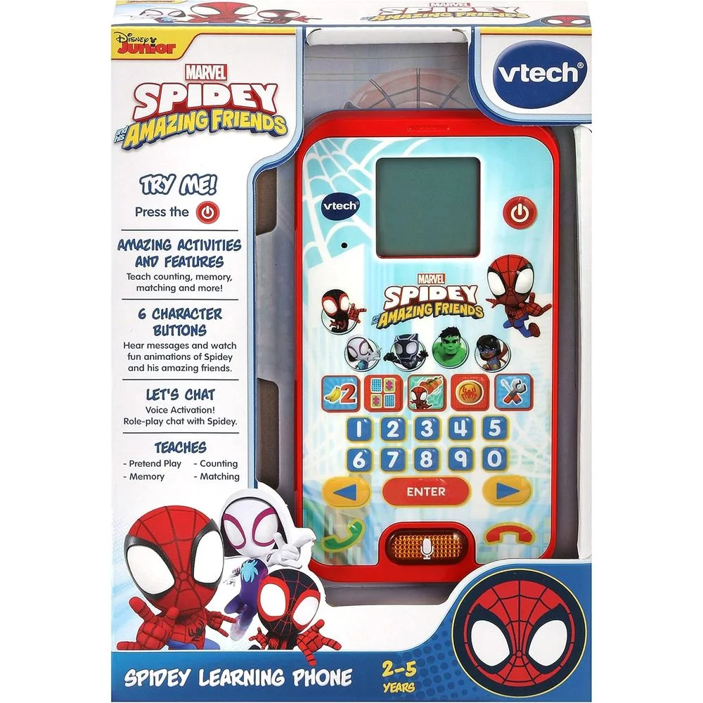 Interactive Superhero Learning Phone for Kids Educational Toy (Blue, 15 cm) fomws