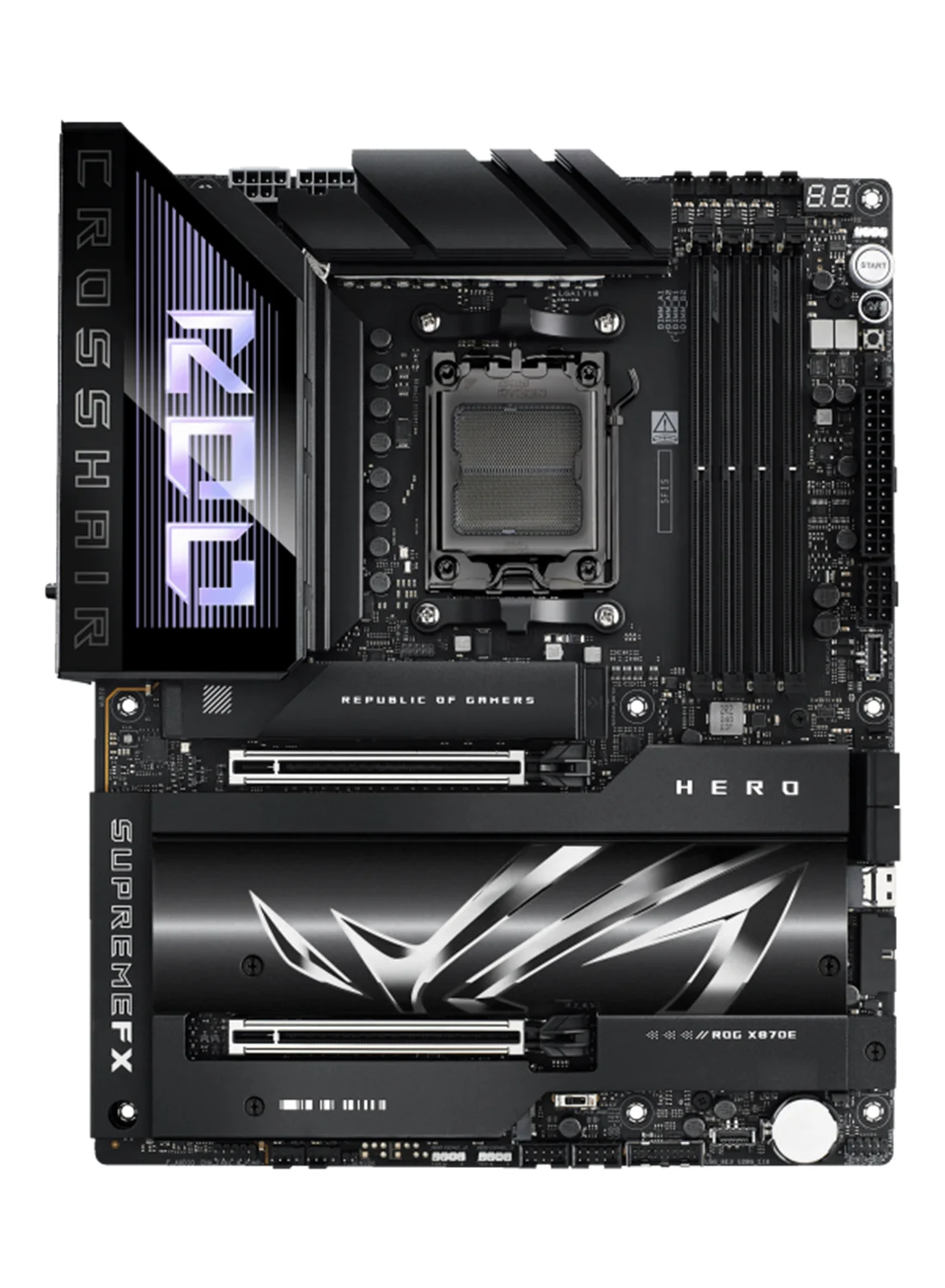 Premium X870E ATX Motherboard AM5 Socket DDR5 Support Dual USB4 Wi-Fi 7 (Black) 77nl8