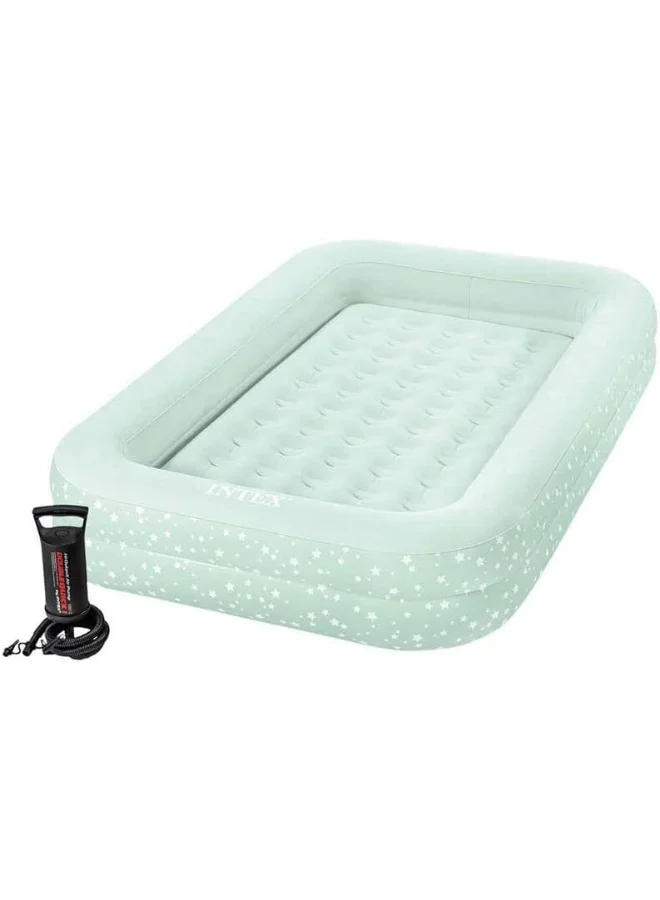 Premium Kids Travel Airbed Set with Hand Pump and Carry Bag (Mint Green, 107x168x25cm) r85nq