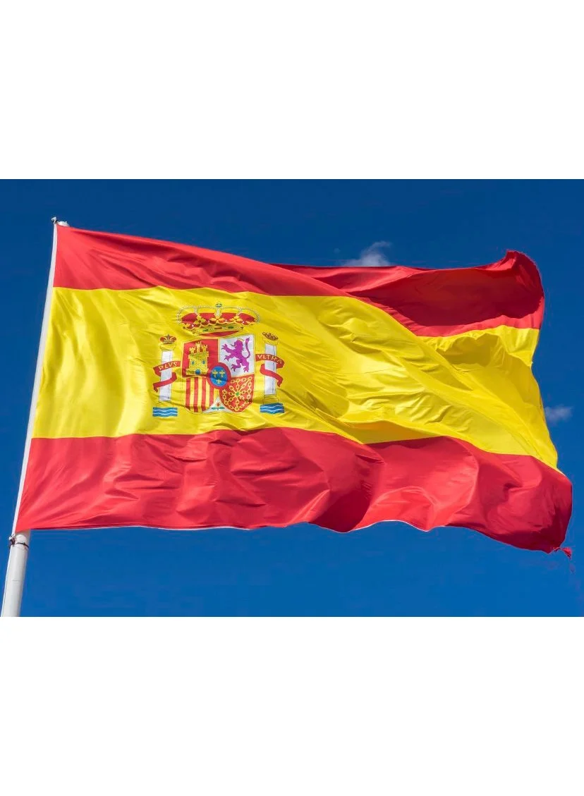 Spanish National Flag Heavy-Duty 210D Satin Fabric Fade-Resistant Banner for Indoor and Outdoor Use (90 cm x 150 cm) z8ah1