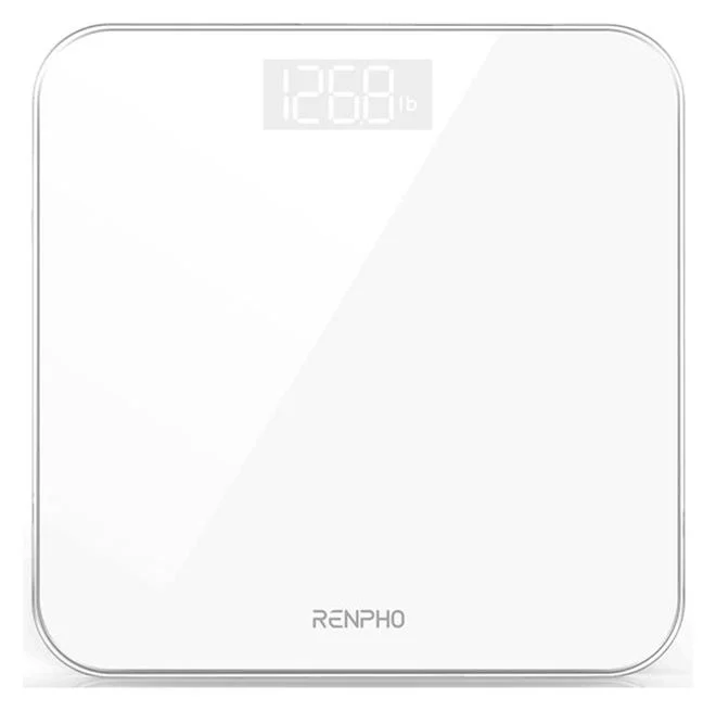 Premium Digital Bathroom Scale High-Precision Body Weight Monitor with LED Display and Tempered Glass Surface (White, 181 kg) c6ofm