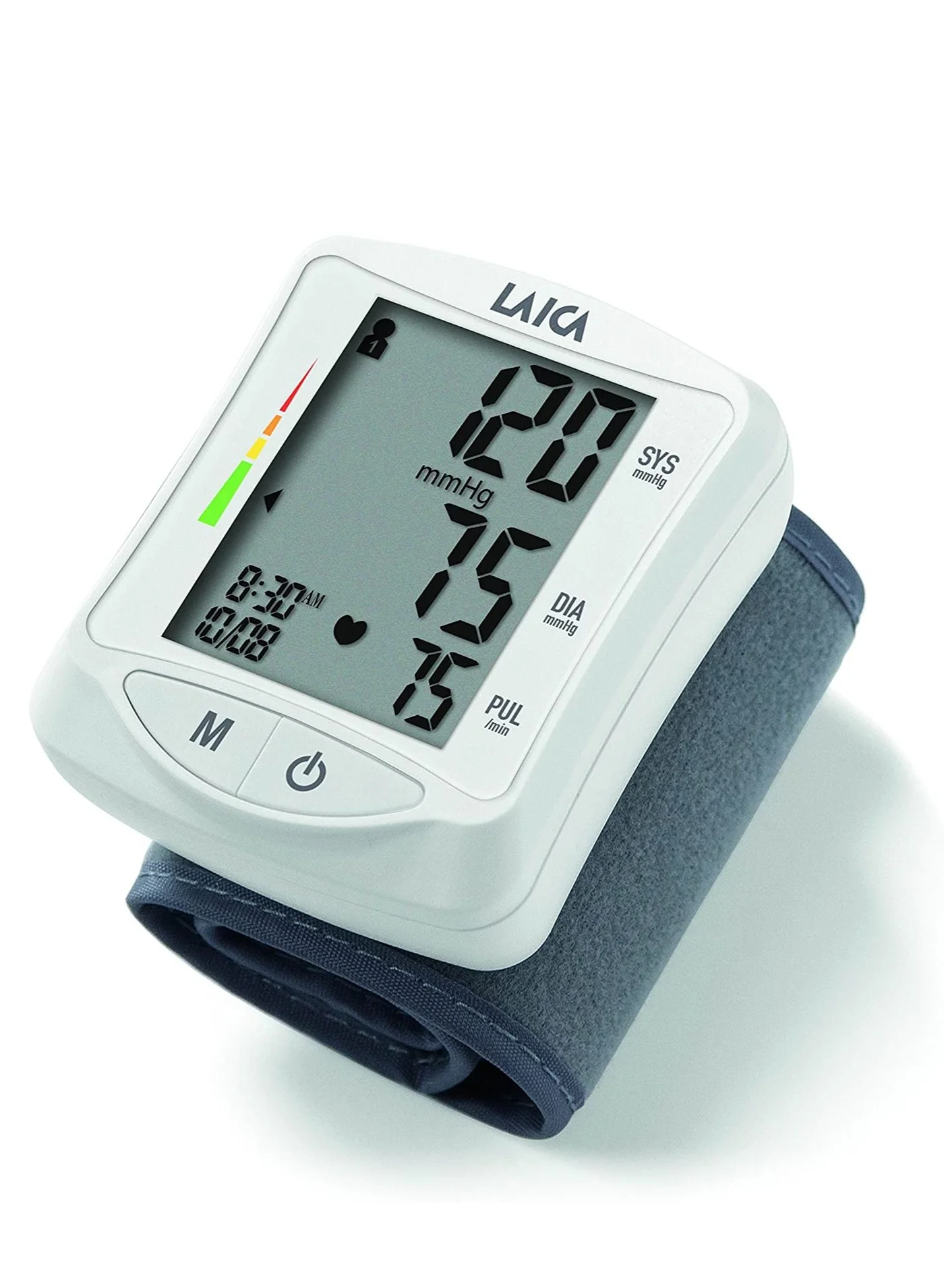 LAICA Automatic Wrist Blood Pressure Monitor (Digital Heart Rate Tracker, 120 Memory Storage, Compact Design) z9bap