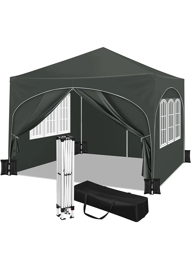 Arabest Folding Pop Up Garden Gazebo with Side Walls, Premium Outdoor Sun Shade Tent for Market Events (3 x 3 m) n4dqp
