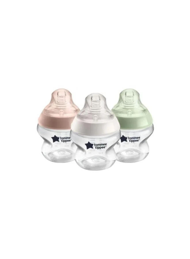 Premium Anti-Colic Baby Feeding Bottles with Breast-Like Slow Flow Teat (Clear, 3 x 150 mL) ygax0