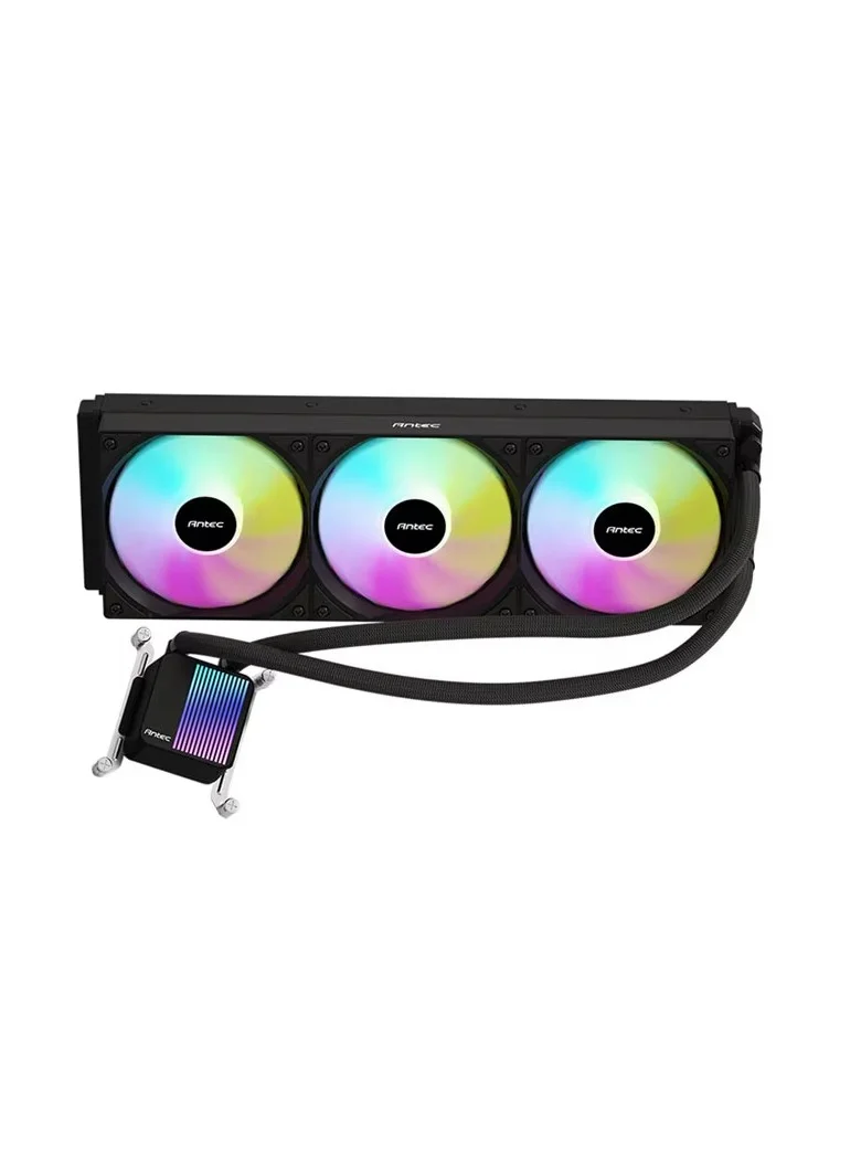Premium 360mm AIO Liquid CPU Cooler with ARGB Sync and 3x120mm PWM Fans (Black, 360mm) uxnjk