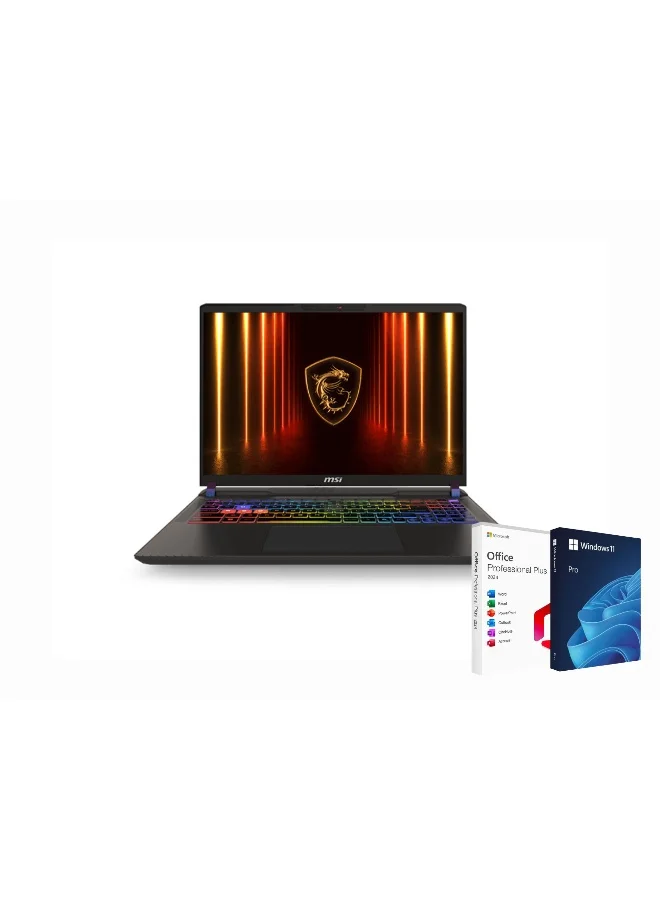 Premium AI Gaming Laptop 16 Inch QHD+ 240Hz, Intel Ultra 7, 64GB RAM, 1TB SSD, RTX 5070Ti 12GB, Windows 11 Pro, English/Arabic Keyboard (Cosmo Gray) mamr1