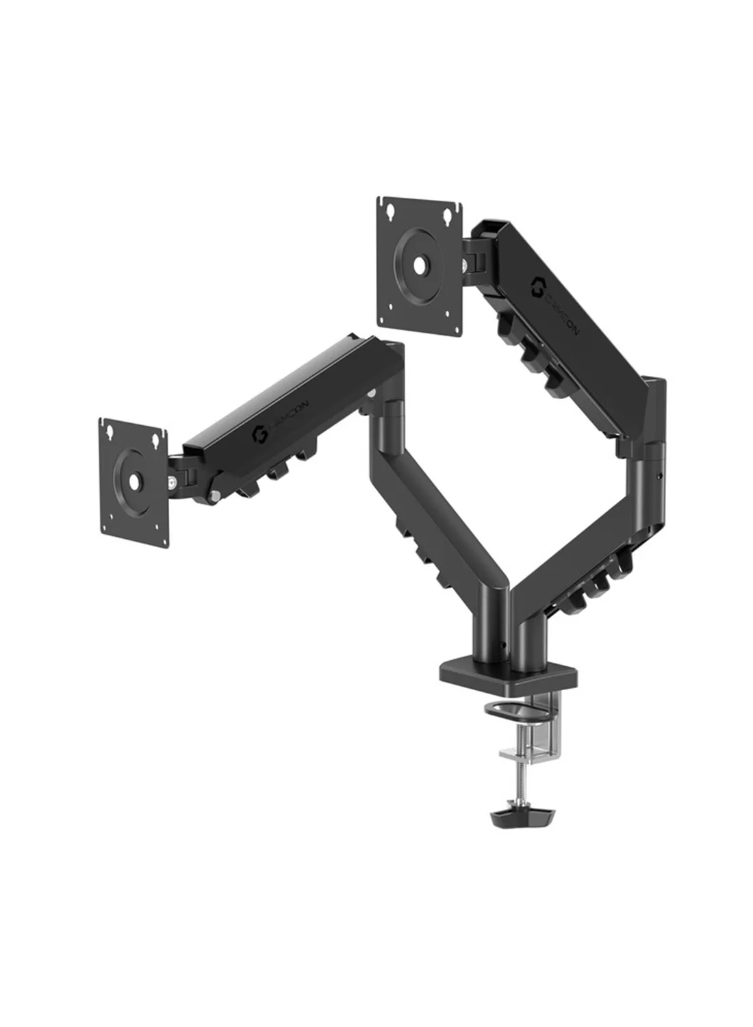 GAMEON Gas Mechanical Spring Double Monitor Arm (Black, Dual Screen Mount) for Gaming and Office Workstations 5tso3