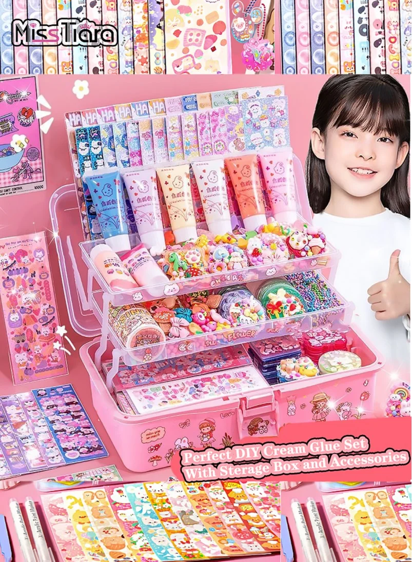 MissTiara DIY Whipped Cream Clay Craft Kit with Cartoon Stickers and Accessories (279 Pieces) 14ajj