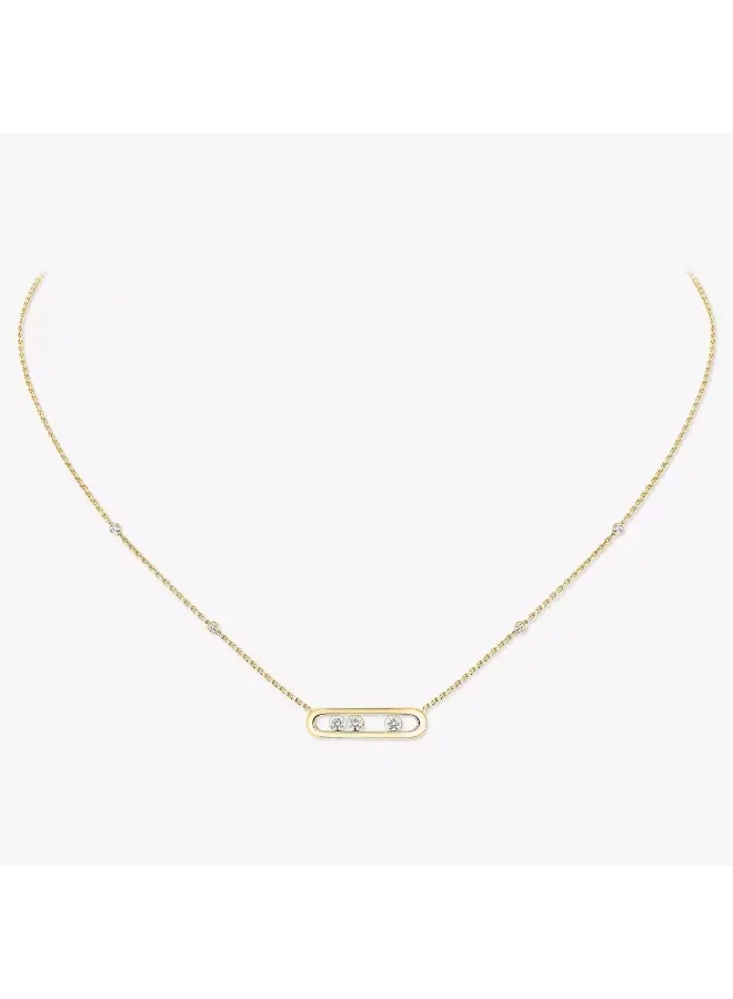 Premium Sliding Diamond Pendant Necklace for Women (Adjustable Collarbone Chain, Silver Tone) jatvf