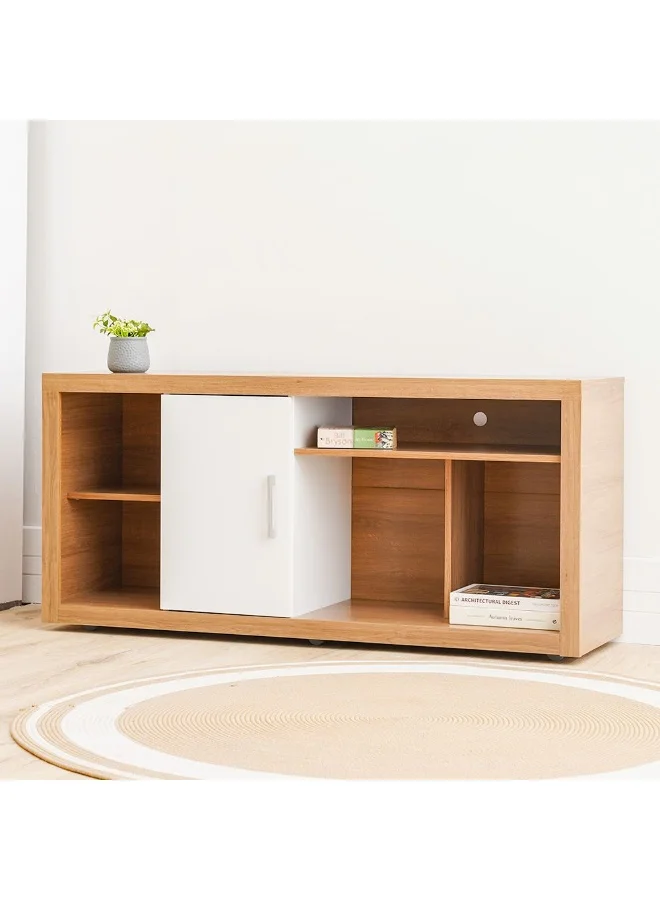 DANUBE HOME Denver TV Unit Modern Media Console for 55-inch Screens (Almond/White, 137x43x65 cm) 3rs0f