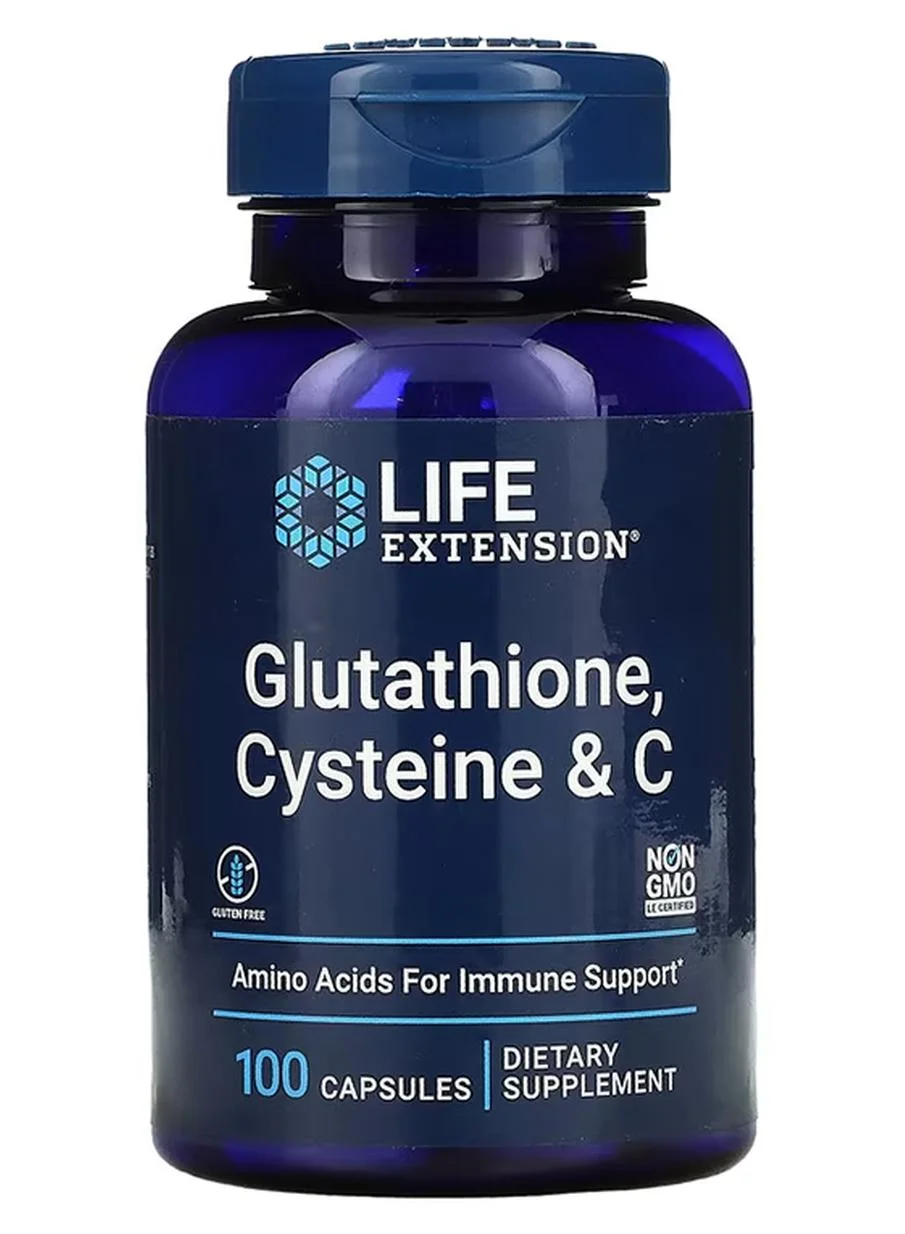 Life Extension Glutathione Cysteine and Vitamin C Supplement (100 Capsules) x7q32
