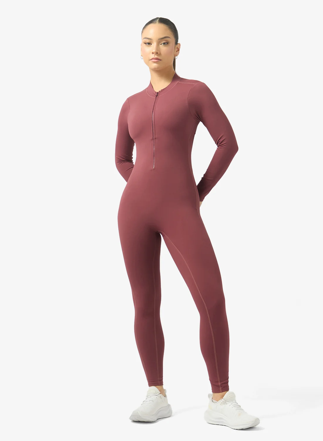 FRWD Back Cutout Zip Up Onesie Premium Stretchy Bodysuit for Women (Black, Medium) o34za